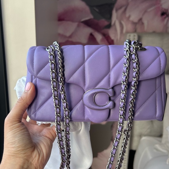 NWT COACH TABBY QUILTED HANDBAG IN PURPLE - Picture 3 of 10